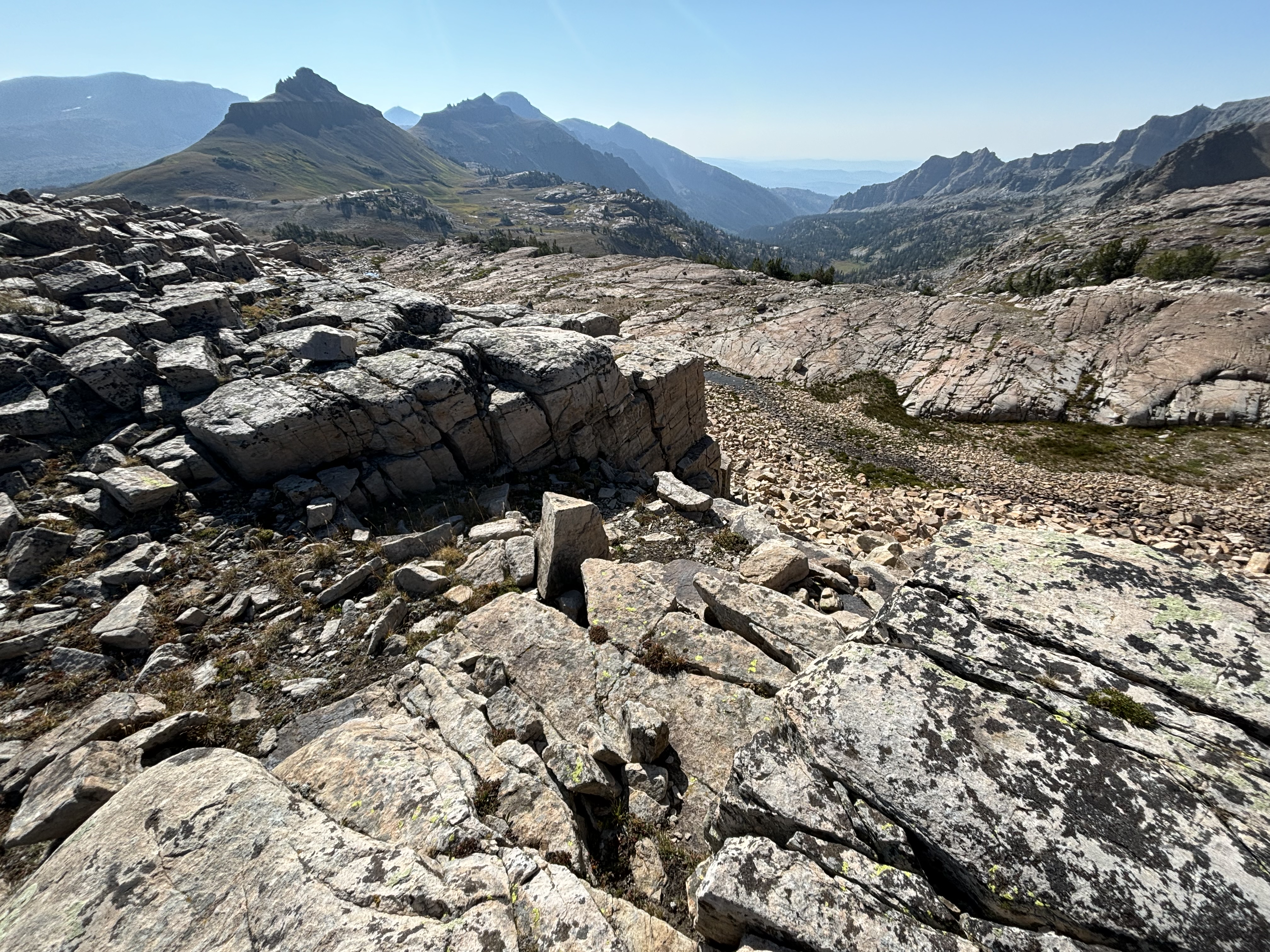 The slick rock in the high country here is more reminiscent of the Sierra Nevada than most Wyoming ranges.